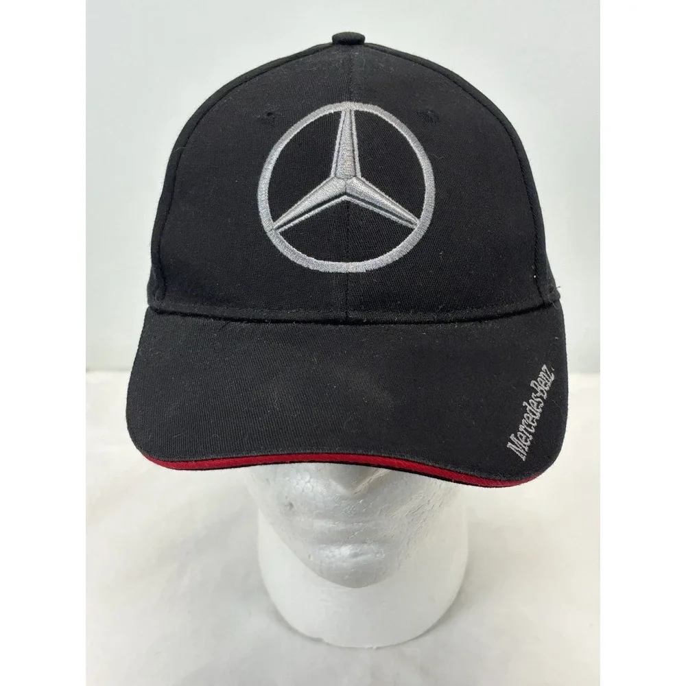 Mercedes-Benz Hat Black Embroidered Emblem Baseball Cap Adjustable Strap